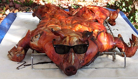Cerdo con piel crujiente